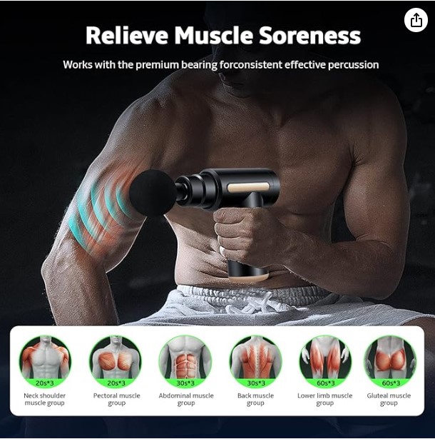 Powerful Handheld Massage Gun for Deep Tissue Relief - Compact & Elegant Design - Image 7