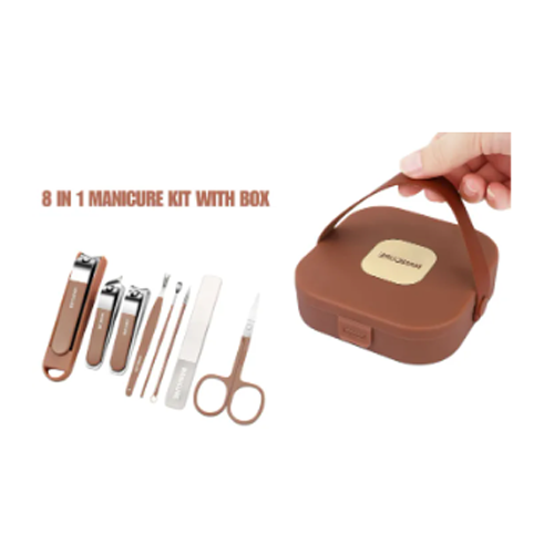 Nail Cutter 8pcs Set Anti-Splash Nail Clipper Set Portable Manicure Tool Nail Care - Image 5