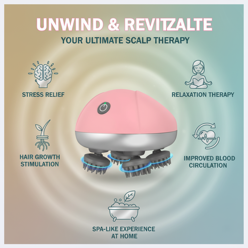 Smart Scalp Massager with Red Light - Electric, Portable, Waterproof Head Massager for Hair Growth - Image 7